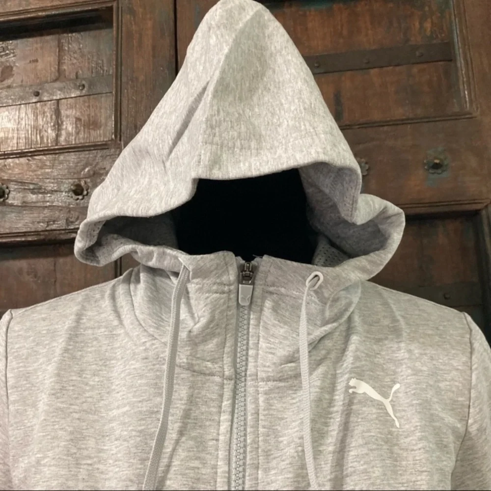 Women’s Puma Zip Up Hoodie Athletic Wear Grey Sweatshirt Medium NWT - Picture 8 of 14